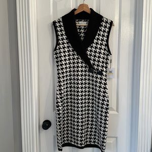 NWT Calvin Klein Houndstooth Sweater Dress Medium